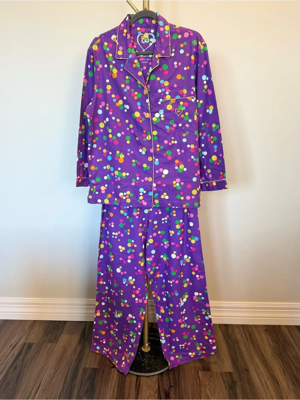 Victoria's Secret Purple Polka Dot Pajama Set